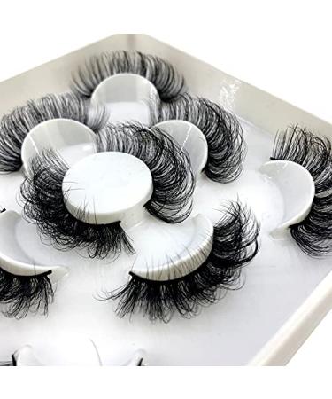 AMSDCN 5 Pairs 25mm 3D Mink Lashes Bulk with Custom Box - Short Wispy Natural False Eyelashes (ML-02) - Buy Online on GoSupps.com