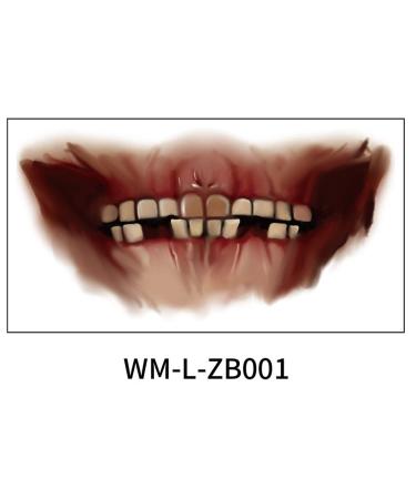 Halloween Clown Horror Mouth Temporary Tattoo Stickers - 10Pcs Halloween Prank Makeup for Cosplay Party Decorations - Buy Online on GoSupps.com