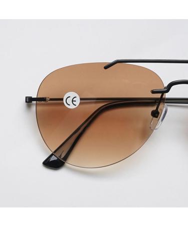 Koosufa Frameless Bifocal Reading Sunglasses for Men & Women - Anti-Blue Light UV Protection Outdoor Reading Aid (1.0 - 4.0 2 Colors) - Buy Online on GoSupps.com
