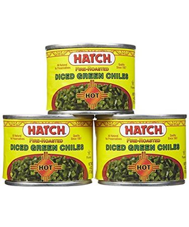 Hatch Hot Diced Green Chiles 4 Oz - Pack of 3 4 Ounce (Pack of 3)