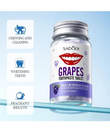 Fluoride Free Chewable Toothpaste Tablets - Eco-Friendly Travel Oral Care (30 Pieces Mint - Buy Online on GoSupps.com