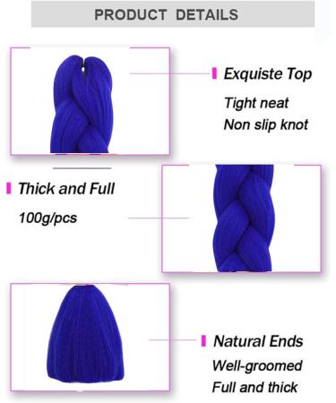 Traziewell Blue Hair Extensions Braiding Hair Accessories for Women Braid Hair Extension High Temperature Synthetic Fiber Twist Hair Pieces 1905 FH001905 L - Buy Online on GoSupps.com