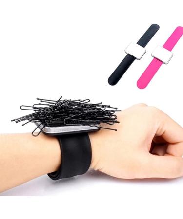 10 Pieces Hair Parting Ring with Magnetic Pin Holder Wrist Adjustable Pinky Hair Parting Tool Metal Braiding Rings for Parting Hair Hair Selecting Tools (Pink) - Buy Online on GoSupps.com