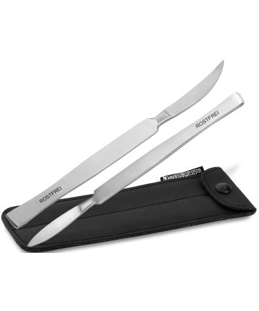 Hornhauthaber corneal remover set Set Foot care instrument cream remover bent + straight foot care cream-scrub from stainless steel pedicure scraps for the gentle distance of the cornea