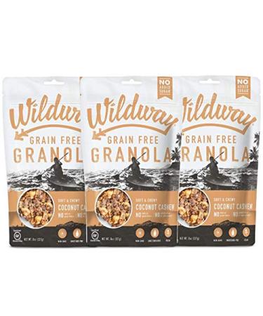 Wildway Keto, Vegan Granola | Coconut Cashew | Certified Gluten Free Granola Breakfast Cereal, Low Carb Snack | Paleo, Grain Free, Non GMO, No Added Sugar | 8oz, 3 pack Coconut Cashew 8 Ounce (Pack of 3)