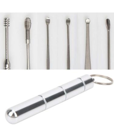 Cyrank 6 Pcs Stainless Steel Ear Pick Earwax Removal Kit for Ear Cleansing - Keychain Hanging Earwax Remover Set - Buy Online on GoSupps.com
