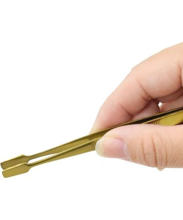 Plum Drop Eyebrow Tweezers - Flat Tip Closed Clamp for Precision Hair Removal & Eyelash Extensions - Buy Online on GoSupps.com