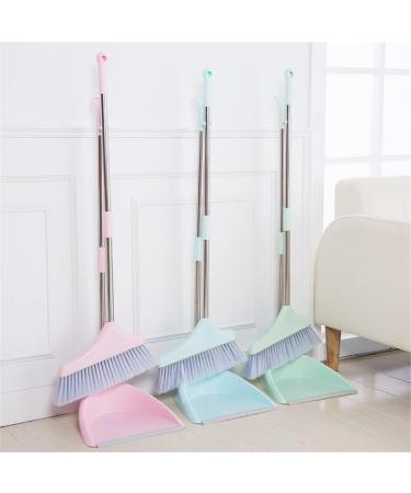Broom and Dustpan Set Rubber Sweeping Dust Clean Folding for Floor Home Brush Products Household Sweeper Plastic (White Style 1set) Decoration Roze 1set - Buy Online on GoSupps.com