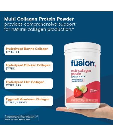 Bariatric Fusion Strawberry Banana Multi Collagen Protein Powder | Plus Joint Support Complex of MSM and Glucosamine | Dairy Gluten & Soy Free | Non-GMO | 30 Servings - Buy Online on GoSupps.com