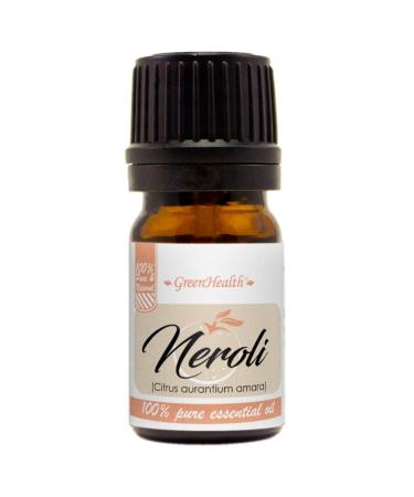 Neroli Essential Oil 1/6 fl oz (5 ml) Amber Glass Bottle w/Euro Dropper 100% Pure & Undiluted - GreenHealth