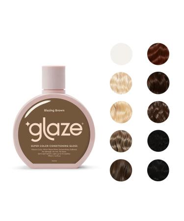 glaze Super Color Conditioning Gloss 6.4fl.oz (2-3 Hair Treatments) Award Winning Hair Gloss Treatment & Semi-Permanent Hair Dye. No mix  no mess hair mask colorant - guaranteed results in 10 minutes Blazing Brown