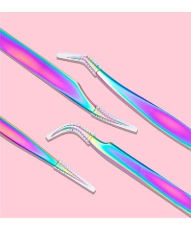 Premium Eyelash Tweezers Set - 4pcs False Eyelash Extension Clip Pliers & Eyebrow Tweezers for Professional Makeup Tools - Buy Online on GoSupps.com