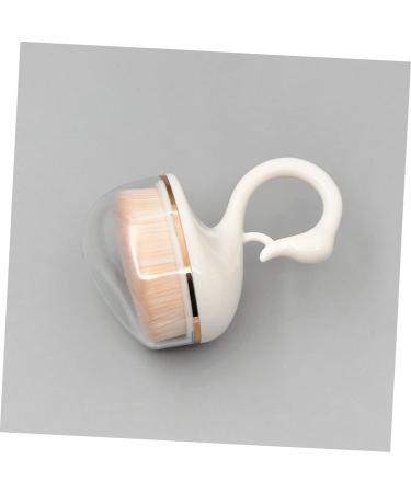 Housoutil 1pc Makeup Brush Cosmetic Applicator Supple Foundation Brush Portable Powder Brush Swan Foundation Brush Loose Liquid Travel Artificial Fiber Seamless White Face Brush - Buy Online on GoSupps.com