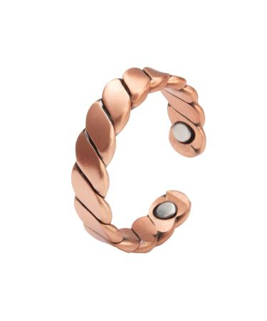 EnerMagiX Braided Magnetic Copper Rings for Men Ring Jewelry Gift for Dad Husband