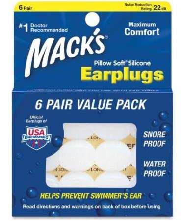 Mack's Cushion Soft Silicone Putty Ear Plugs - 6 Pair Value Pack (White) for Ultimate Comfort and Noise Reduction - Buy Online on GoSupps.com