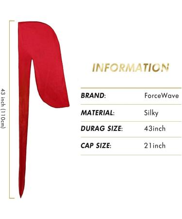 Buy 4 Silk Durags for Men & Women - 360 Waves + 1 Wave Cap - Extra Long Satin Durags in Black Blue Green Red - Worldwide Shipping - Buy Online on GoSupps.com