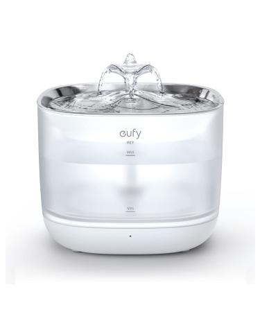 eufy Pet Water Fountain, Safe-Sip Pump Wireless Cat Water Fountain for Small Dogs and Cats, Dishwasher Safe Stainless Steel Cat Water Fountain, 3L Capacity, BPA-Free, Ultra-Quite, Easy to Clean