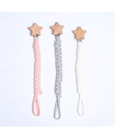 3-Piece Pacifier Chain Set - Unisex Baby Clips with Cotton Tape & Stainless Steel Clamps - Ideal for Teething & Comfort - Buy Online on GoSupps.com