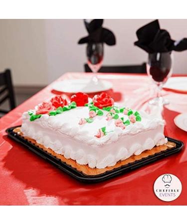 Chefible Rectangle Cake Containers - Sturdy, Stackable, High Top Design for 1 or 2 Layer Cakes - 1/4 Size, Set of 8 Count (Pack of 1) - Buy Online on GoSupps.com