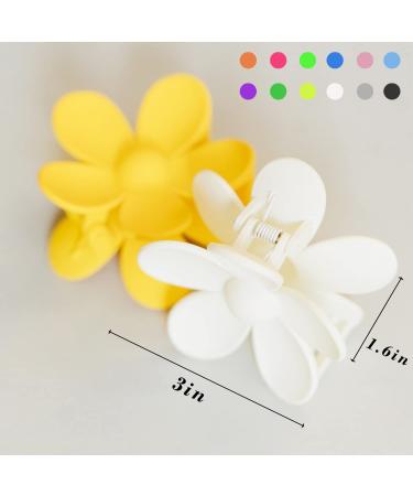 12 PCS Large Daisy Flower Claw Clips for Women - Cute Matte Hair Clips - Strong Hold for Thin to Thick Hair - 12 Colors Available - Buy Online on GoSupps.com