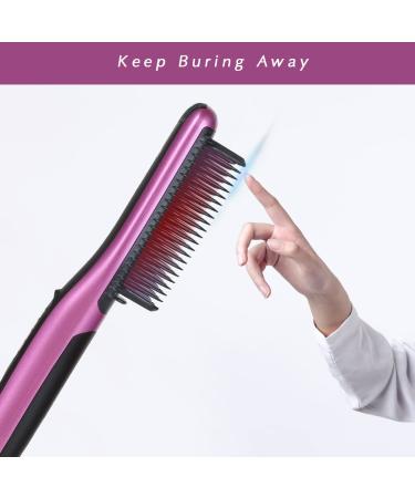 Electric Straightening Comb - 2-in-1 Hot Brush Hair Straightener with Fast Heating | Auto-Off, Anti-Scald, Ceramic | Ideal for Thick Hair at Home, Salon & Travel - Buy Online on GoSupps.com