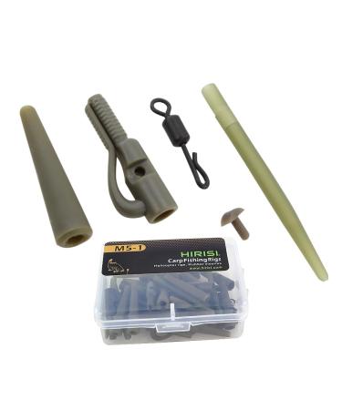 Hirisi Tackle Helicopter Rigs for Hair Rigs Safety Clips Hooks Swivels Rubber Buffer (Carp Fishing) SET-M5