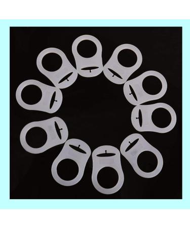SouiWuzi 10pcs Ring Button Pacifier Adapter | White Silicone Baby Dummy Holder & Clip | International Shipping Available - Buy Online on GoSupps.com