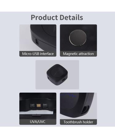 UV-C LED Electric Toothbrush Sterilizer - Rechargeable & Portable Sanitizer with Magnetic Wall Mount - Fits All Brush Heads - Buy Online on GoSupps.com