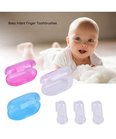 Baby Finger Toothbrush & Tongue Brush - Silicone Baby Toothbrush Set with Case for Oral Care - Buy Online on GoSupps.com