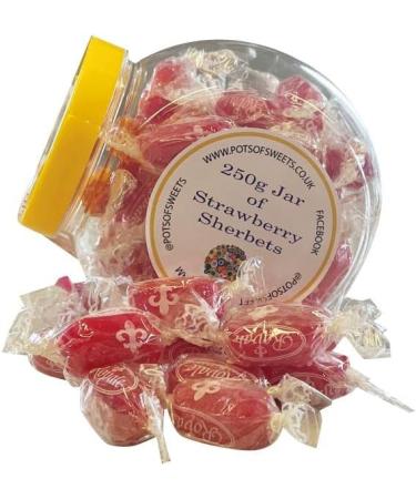 Personalized Customise with Your Own Message or Image 250g Cookie Jar of Individually Wrapped Royale Strawberry Sherbets Sweets - Buy Online on GoSupps.com