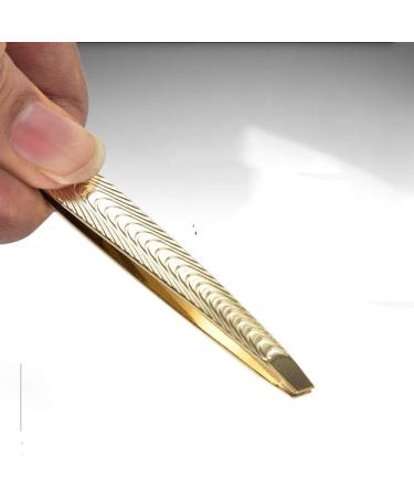 Desikixudy Stainless Steel Slanted Eyebrow Tweezers Precision Plucking & Shaping Tools for Perfect Eyebrows - Gold Color - Buy Internationally - Buy Online on GoSupps.com