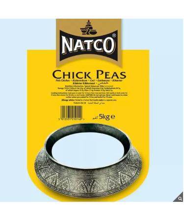 Natco Dried Chick Peas | A Good Source of Protein | A Good Source of Fibre | Packed in the UK | 5kg - Buy Online on GoSupps.com