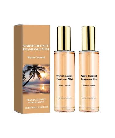 lisade Coconut Fragrance Mist Intimate Partner Perfumes for Women Long Lasting Fresh Vanilla and Sandalwood Perfume Spray Portable Natural Non-Greasy Dating Fragrance for Body and Hair 100ML 2PCS