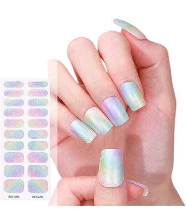 Semi Cured Gels Nails Stickers Nails Polish Strips Korean Style Gels Nails Strips Nails Art Decortions for Party Style9 - Buy Online on GoSupps.com