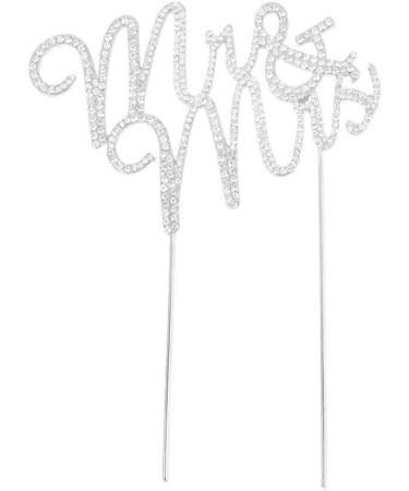Vorcool MR Mrs Wedding Cake Topper Rhinestone Cake Lid (Silver) - Buy Online on GoSupps.com