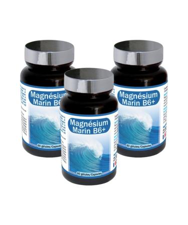 NUTRIEXPERT - Marine Magnesium B6+ - Food Supplement with Magnesium + Vitamin B6 + Lemon Balm - Promotes Nervous System Balance and Well-Being - Reduces Fatigue - Pack of 3 Products