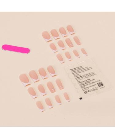 YoYoee Short Nude French Press On Nails - 24PCS Cute Square Full Cover Fake Nails for Women & Girls - International Shipping Available - Buy Online on GoSupps.com
