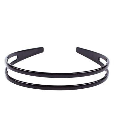 Set of 2 High-Grade Women's Hard Plastic Headbands in Black and Brown - Style F - Buy Online on GoSupps.com