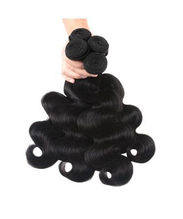 Aomllute 12A Body Wave Bundles 18 20 22 Inch - 3 Bundle Deals | 100% Unprocessed Brazilian Virgin Human Hair in Natural Black Color - Buy Online on GoSupps.com