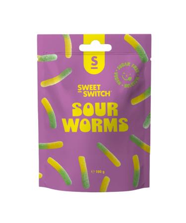 Sweet Switch SWEET-SWITCH - Sour Worms 12 x 100g - Fruit-flavored candies - Sugar-free - Gluten-free - Vegan