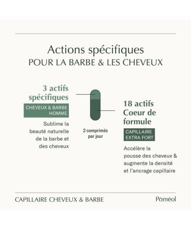 Pomeol | Men's Food Supplement - Hair & Beard | Density Strength & Shine | 90 Day Cure 120 Tablets - Buy Online on GoSupps.com