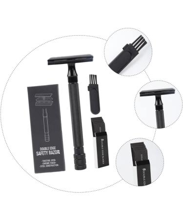Angoily Manual Razor Set - Reusable Double-Edged Beard Shaver with Butterfly Opening | Stainless Steel Blade | 10.3x4cm - International Shipping - Buy Online on GoSupps.com