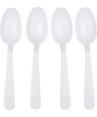 500 Count Heavyweight Disposable White Plastic Tea Spoons for Celebrations, Parties, and Everyday Use - Buy Online on GoSupps.com