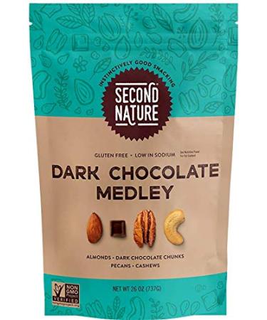 Second Nature Dark Chocolate Medley Trail Mix, 26 oz. Resealable Pouch (Pack of 1)  Certified Gluten-Free Snack  Dark Chocolate and Nut Trail Mix Ideal for Quick Travel Snacks