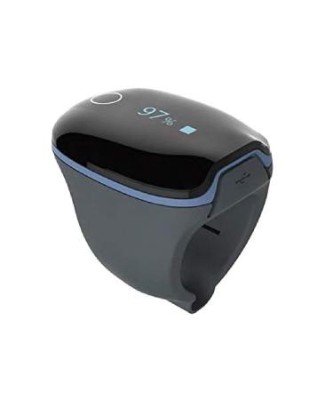 Viatom o2ring ring pulseximeter portable finger pulseximeter bluetooth touchscreen spo2 heart rate and perfusion index adults home and health use black