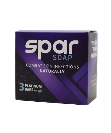 Spar Soap Platinum Antifungal Antibacterial Bar | Tea Tree Lavender Cassia Clove | Great for Body Odor Jock Itch Ringworm Athlete s Foot | Ideal for contact based sport athletes (3-Pack)