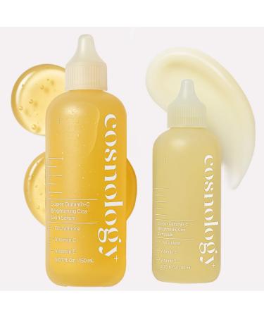 COSNOLOGY Glass Skin Concentration care set Glass Skin Glow Serum (Niacinamide Vitamin C Retinol & Arbutin 150ml) + K-Beauty Brightening Ampoule (Niacinamide Vitamin C E & Glutathione 80ml)