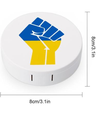 Ukraine Fist Flag Contact Lens Case - Cute Portable Round Storage Box with Mirror for Daily Use & Travel - Buy Online on GoSupps.com