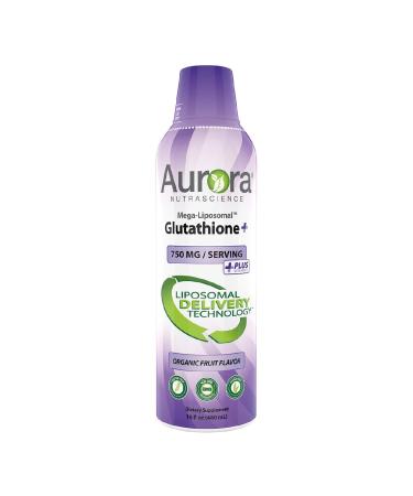 Aurora Nutrascience Mega-Liposomal Glutathione+ Plus Vitamin C Organic Fruit Flavor 750 mg 16 fl oz (480 ml)