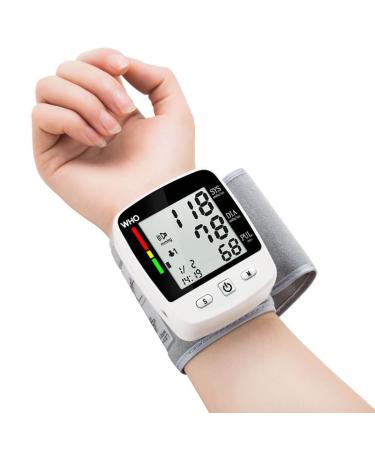 Wrist Cuff Blood Pressure Monitor Electric Tonometer Digital Smart Voice Sphygmomanometer Electronic Rechargeable BP Monitors Large Screen BP Apparatus Digital with 2x90 Memory Record